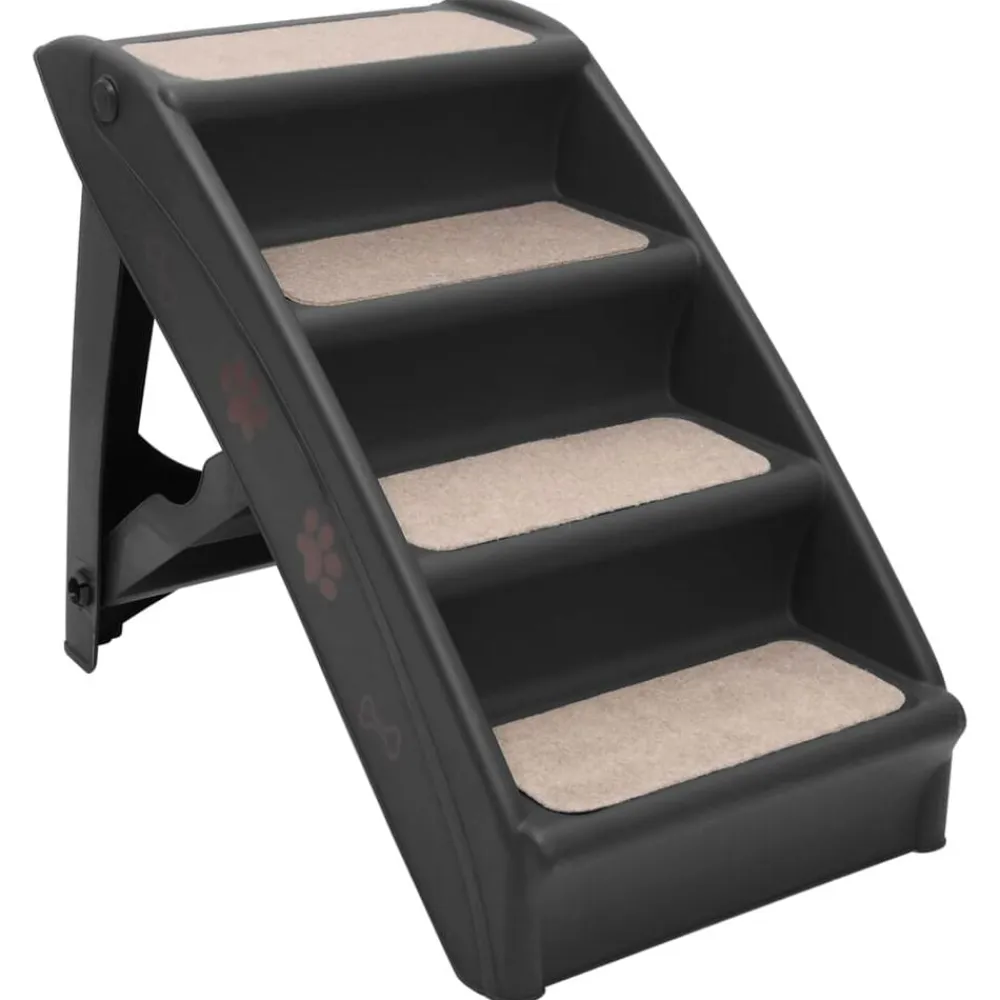 vidaXL Escalera plegable para perros 62x40x49,5 cm Negro Outlet