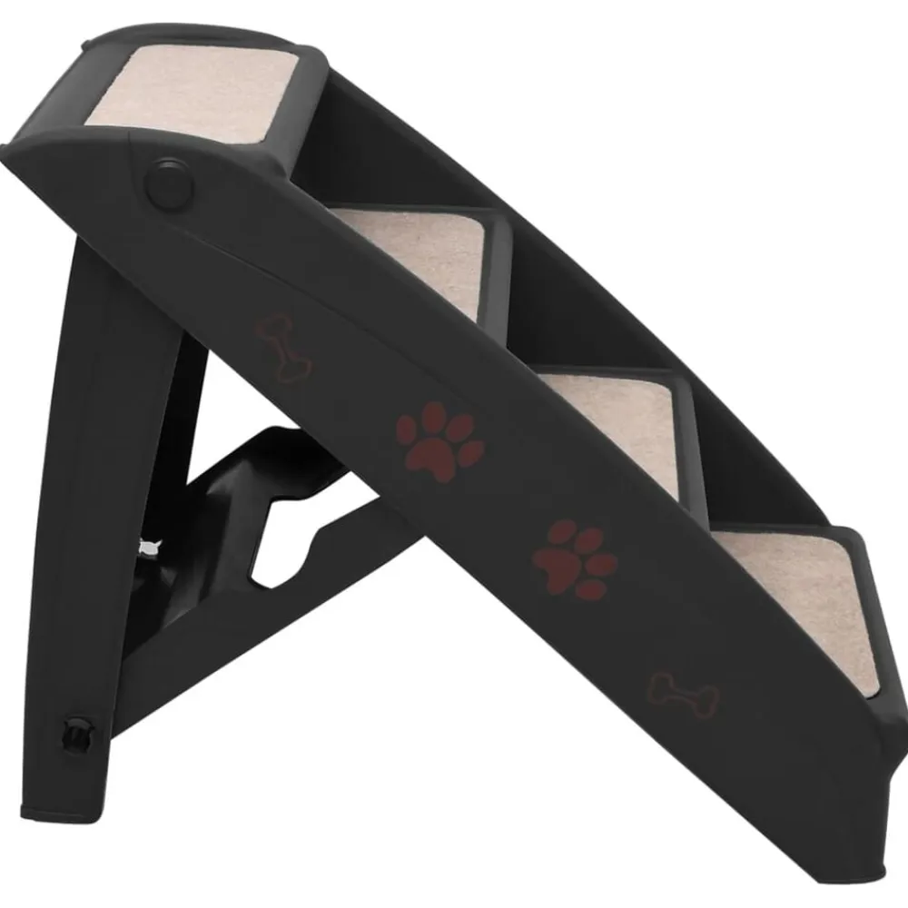 vidaXL Escalera plegable para perros 62x40x49,5 cm Negro Outlet