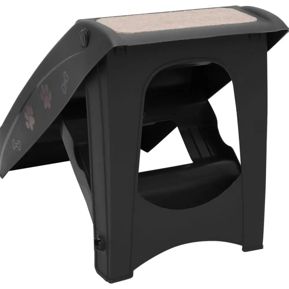 vidaXL Escalera plegable para perros 62x40x49,5 cm Negro Outlet