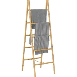 vidaXL Escalera toallero doble con 5 peldaños bambú 50x160 cm Outlet