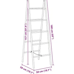 vidaXL Escalera toallero doble con 5 peldaños bambú 50x160 cm Outlet