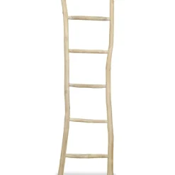 vidaXL Escalera toallero con 5 peldaños teca 45x150 cm natural