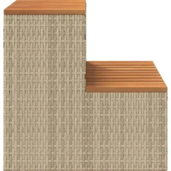 vidaXL Escalón bañera hidromasaje 50x50x50,5 cm ratán sintético Beige New
