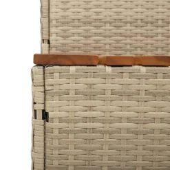 vidaXL Escalón bañera hidromasaje 50x50x50,5 cm ratán sintético Beige New