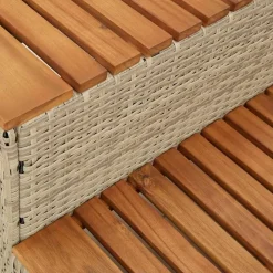vidaXL Escalón bañera hidromasaje 50x50x50,5 cm ratán sintético Beige New