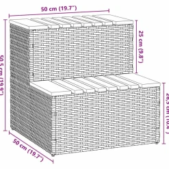 vidaXL Escalón bañera hidromasaje 50x50x50,5 cm ratán sintético Beige New