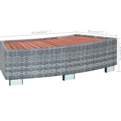 vidaXL Piscina Y Spa-Escalón de bañera de hidromasaje ratán PE 92x45x25 cm