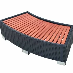 vidaXL Escalón para bañera hidromasaje poli ratán 92x45x25 cm Negro Discount