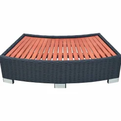 vidaXL Escalón para bañera hidromasaje poli ratán 92x45x25 cm Negro Discount