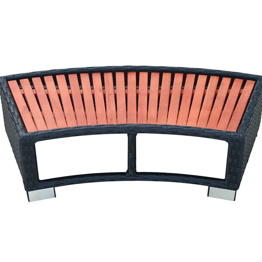 vidaXL Escalón para bañera hidromasaje poli ratán 92x45x25 cm Negro Discount
