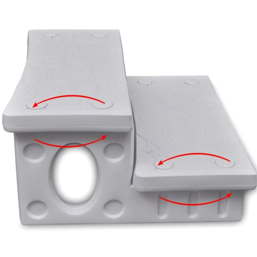 vidaXL Escalones para bañera de hidromasaje Blanco Outlet