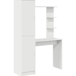 vidaXL Escritorio 2 pcs White New