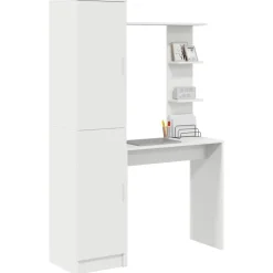 vidaXL Escritorio 2 pcs White New