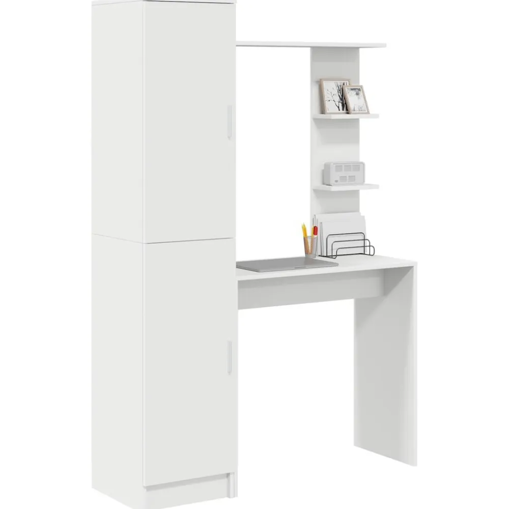 vidaXL Escritorio 2 pcs White New