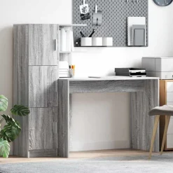 vidaXL Escritorio 2 pcs Gris sonoma Online