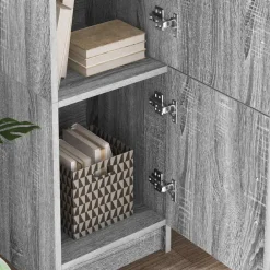 vidaXL Escritorio 2 pcs Gris sonoma Online