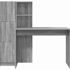 vidaXL Escritorio 2 pcs Gris sonoma Online