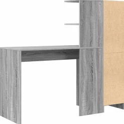 vidaXL Escritorio 2 pcs Gris sonoma Online