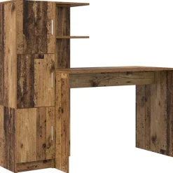 vidaXL Escritorio 2 pcs Madera vieja Madera envejecida Outlet