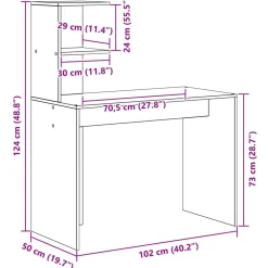 vidaXL Escritorio 2 pcs Madera vieja Madera envejecida Outlet