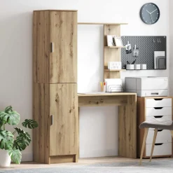 vidaXL Mobiliario De Oficina-Escritorio 2 pcs Roble artesanal