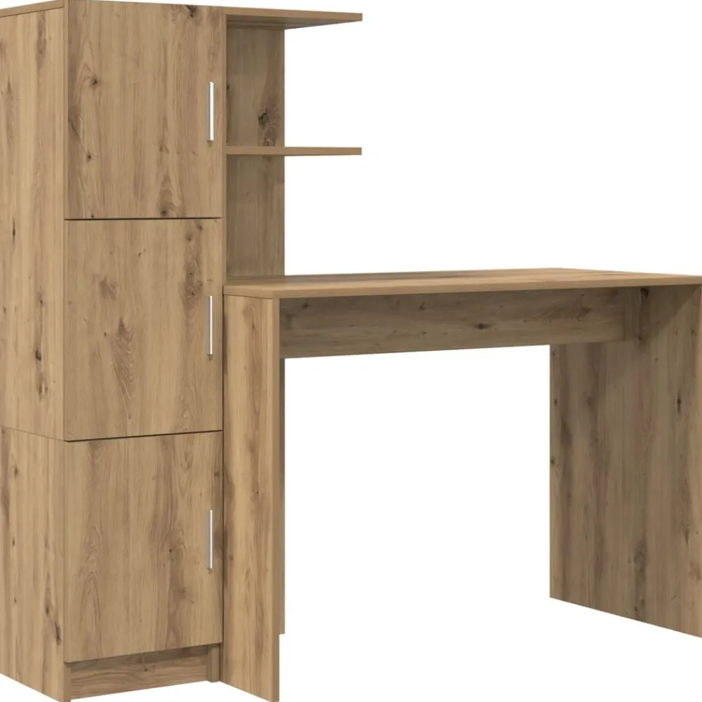 vidaXL Escritorio 2 pcs Roble artesanal Roble artisan New