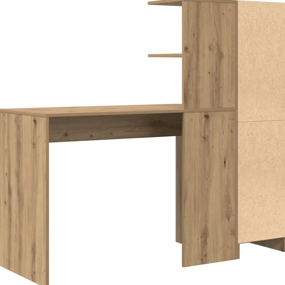 vidaXL Escritorio 2 pcs Roble artesanal Roble artisan New