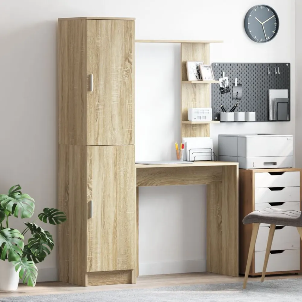 vidaXL Escritorio 2 pcs Roble Sonoma Sale