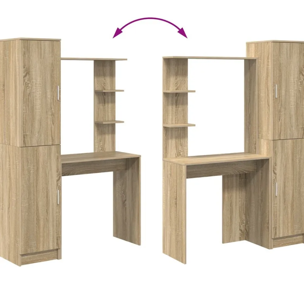 vidaXL Escritorio 2 pcs Roble Sonoma Sale