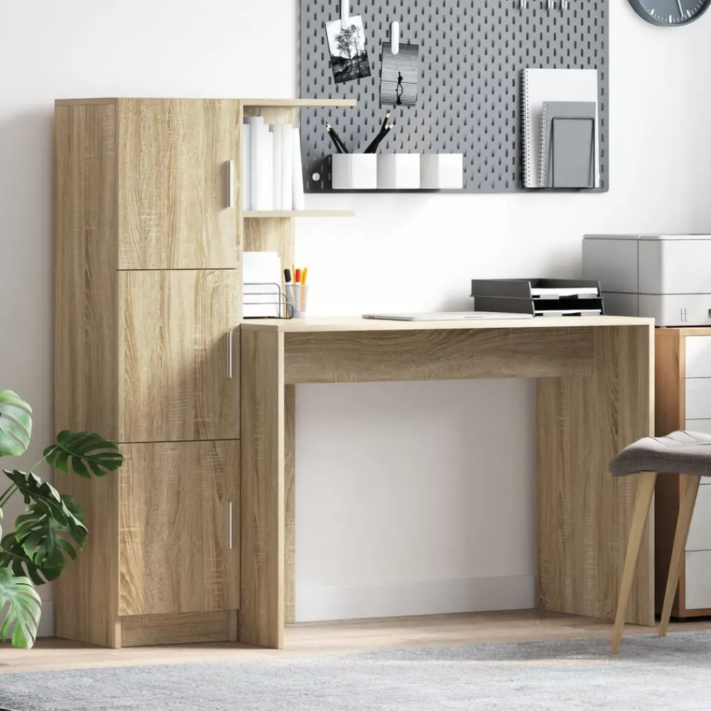 vidaXL Escritorio 2 pcs Roble Sonoma Outlet
