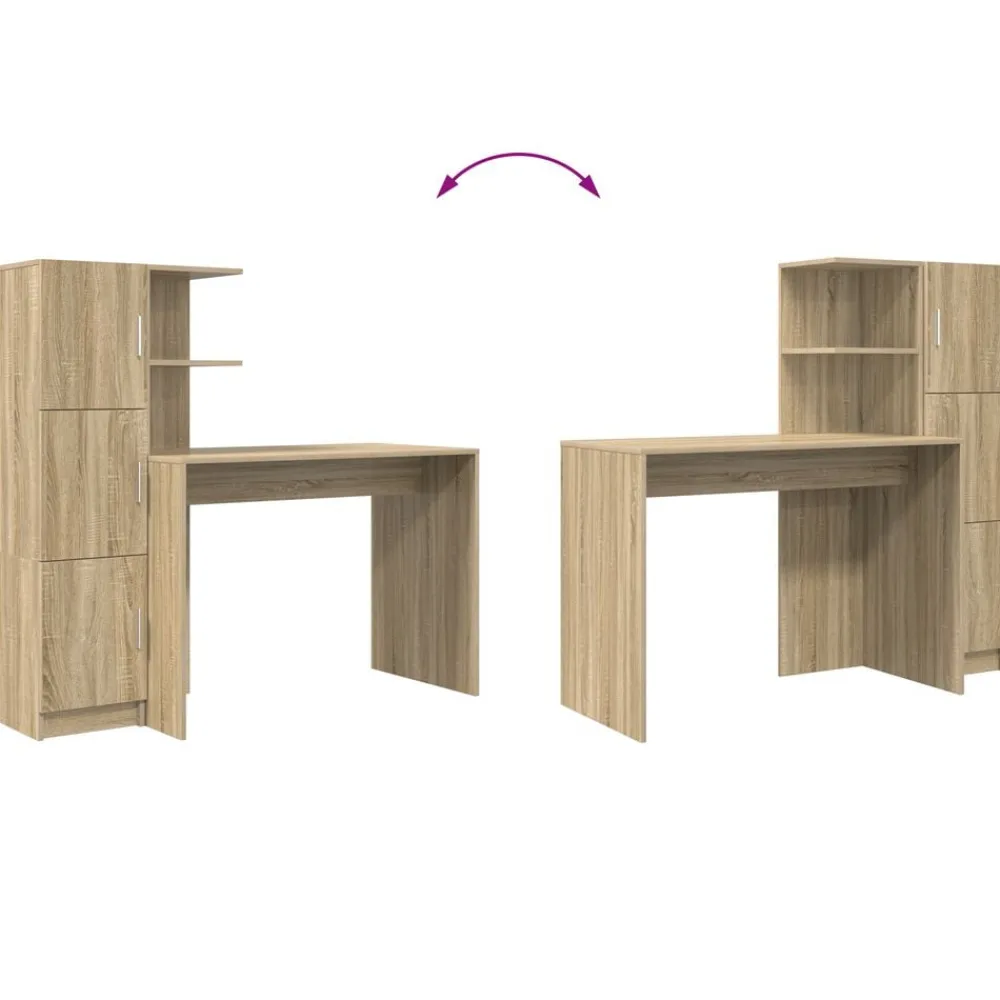 vidaXL Escritorio 2 pcs Roble Sonoma Outlet