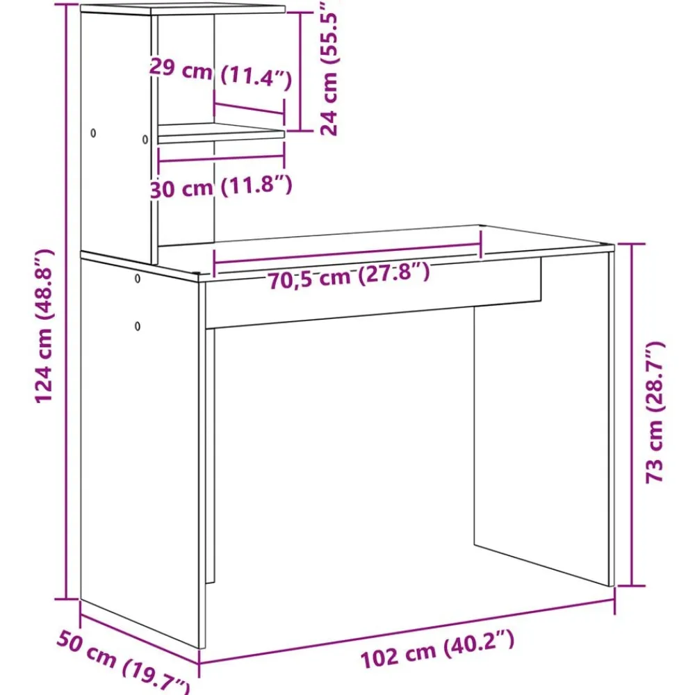 vidaXL Escritorio 2 pcs Roble Sonoma Outlet