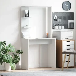vidaXL Escritorio 78,5 x 37 x 154,5 cm Madera de ingeniería White Clearance