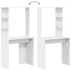 vidaXL Escritorio 78,5 x 37 x 154,5 cm Madera de ingeniería White Clearance
