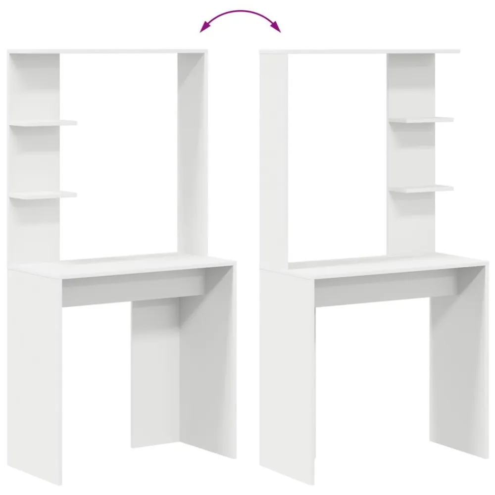 vidaXL Escritorio 78,5 x 37 x 154,5 cm Madera de ingeniería White Clearance