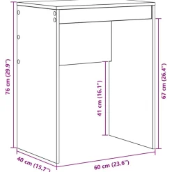 vidaXL Escritorio 60 x 40 x 76 cm White Clearance