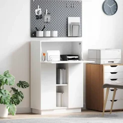 vidaXL Escritorio 71.5 x 31.5 x 106.5 cm Madera de ingeniería White Online