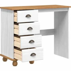 vidaXL Escritorio ASKIM 95 x 40 x 75 cm Madera de pino macizo White