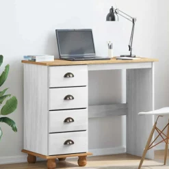 vidaXL Escritorio ASKIM 95 x 40 x 75 cm Madera de pino macizo White