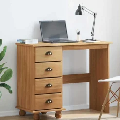 vidaXL Mobiliario De Oficina-Escritorio ASKIM Marrón 95 x 40 x 75 cm Madera de pino macizo