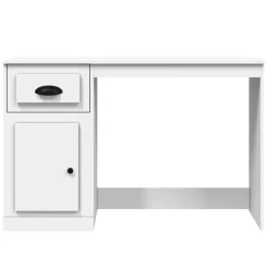 vidaXL Mobiliario De Oficina-Escritorio cajón madera contrachapada blanco brillo 115x50x75cm
