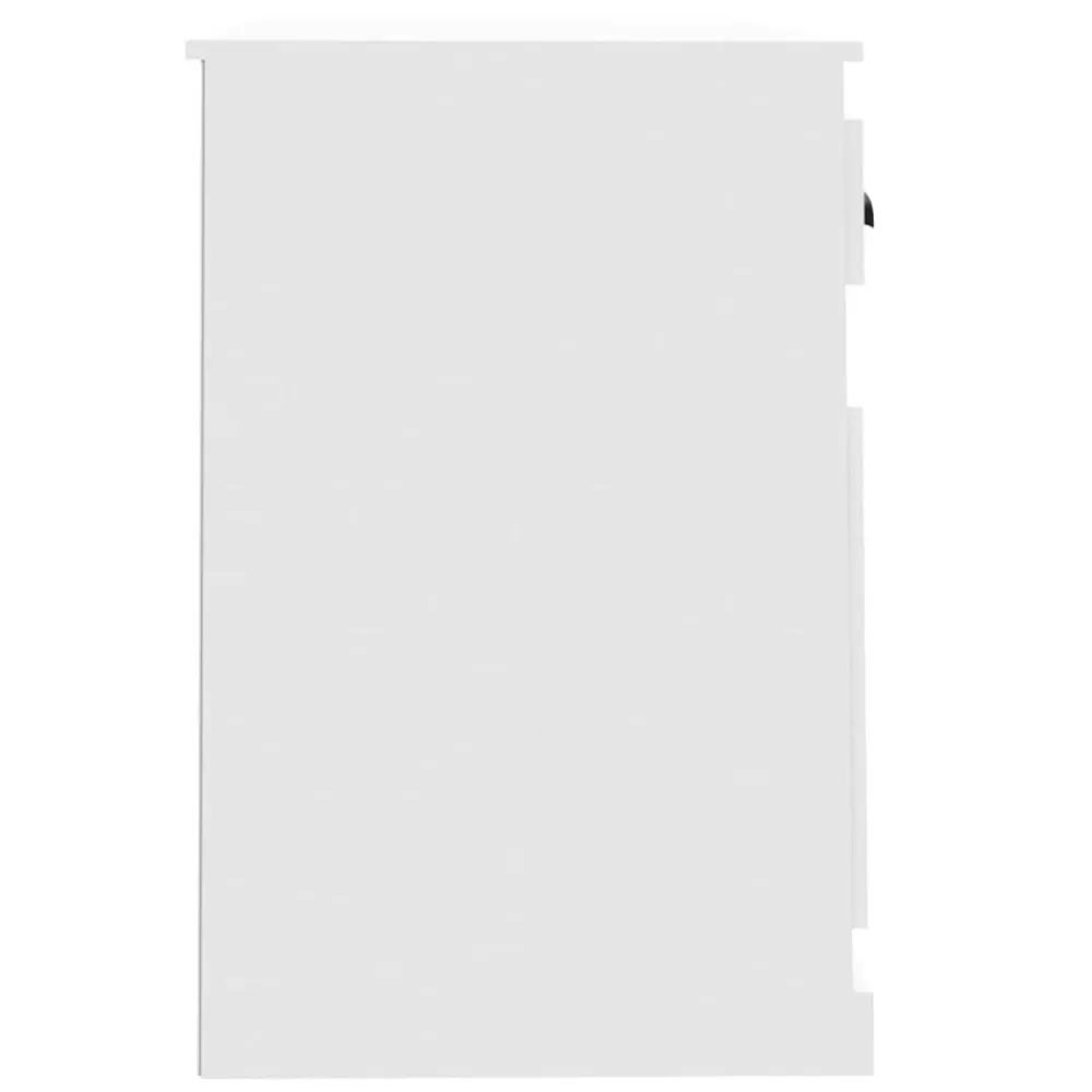 vidaXL Mobiliario De Oficina-Escritorio cajón madera contrachapada blanco brillo 115x50x75cm