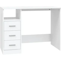 vidaXL Escritorio cajones madera contrachapada 102x50x76 cm Blanco Best