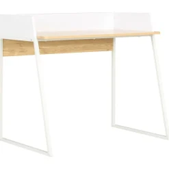 vidaXL Escritorio color roble y blanco 90x60x88 cm Blanco y marrón Outlet