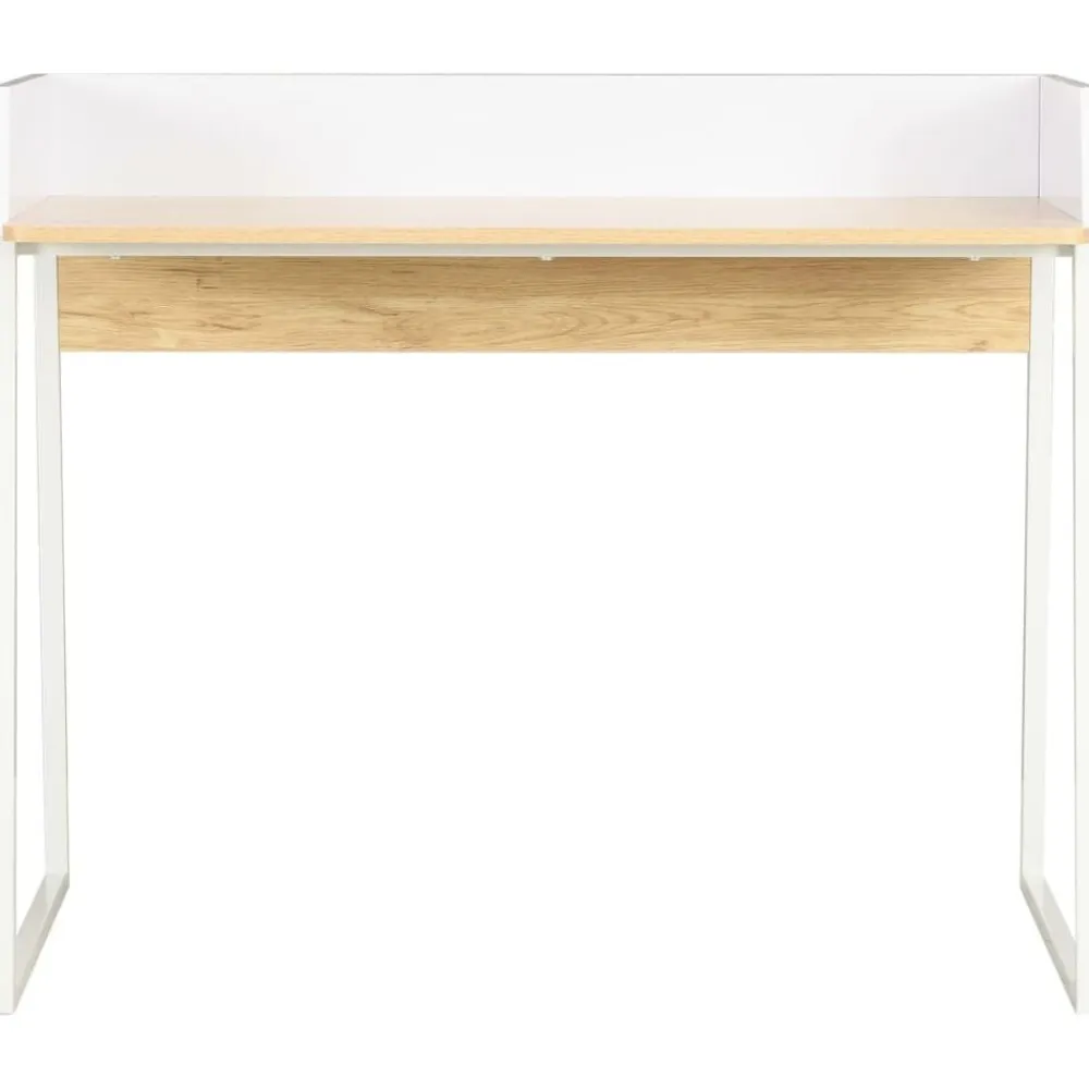 vidaXL Escritorio color roble y blanco 90x60x88 cm Blanco y marrón Outlet