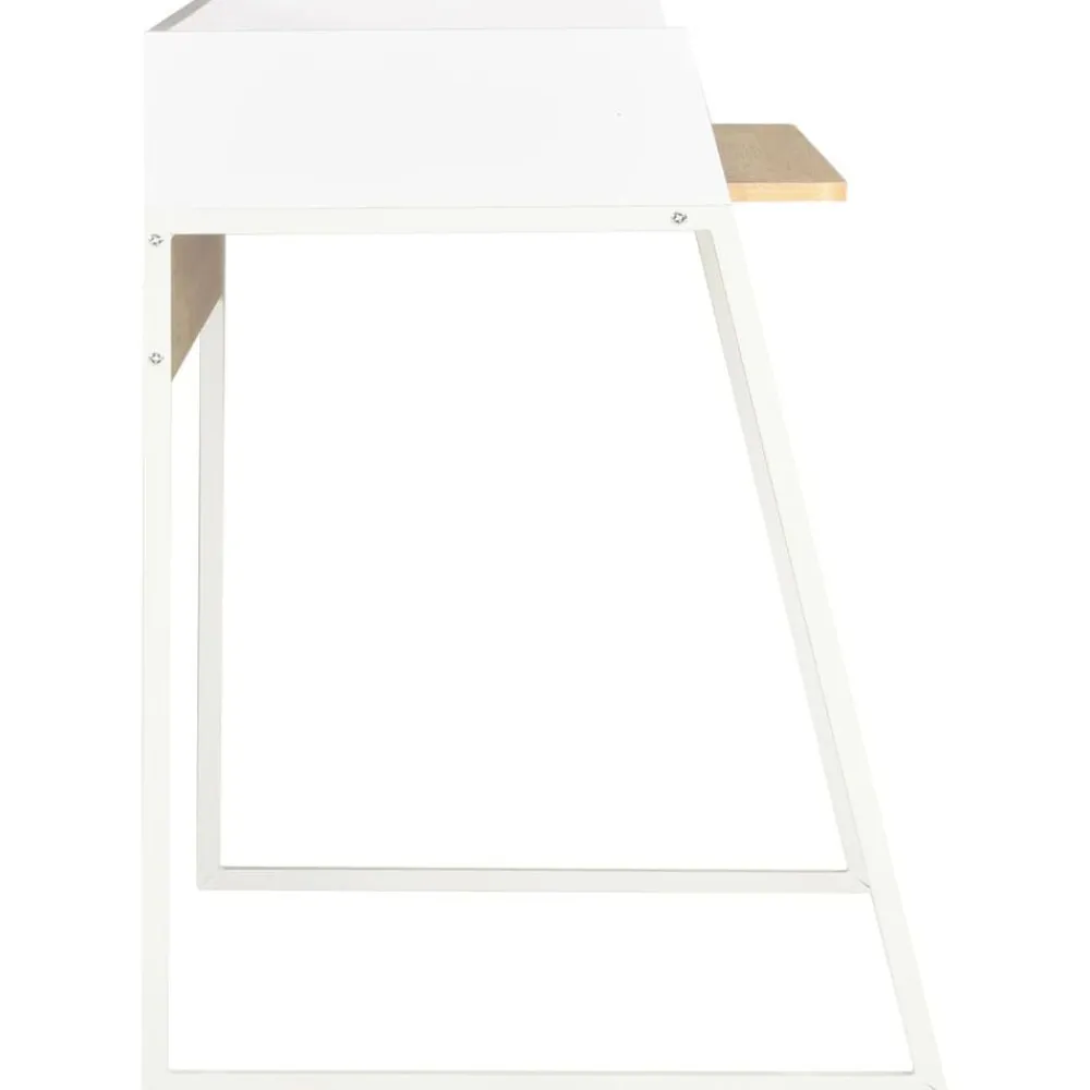 vidaXL Escritorio color roble y blanco 90x60x88 cm Blanco y marrón Outlet
