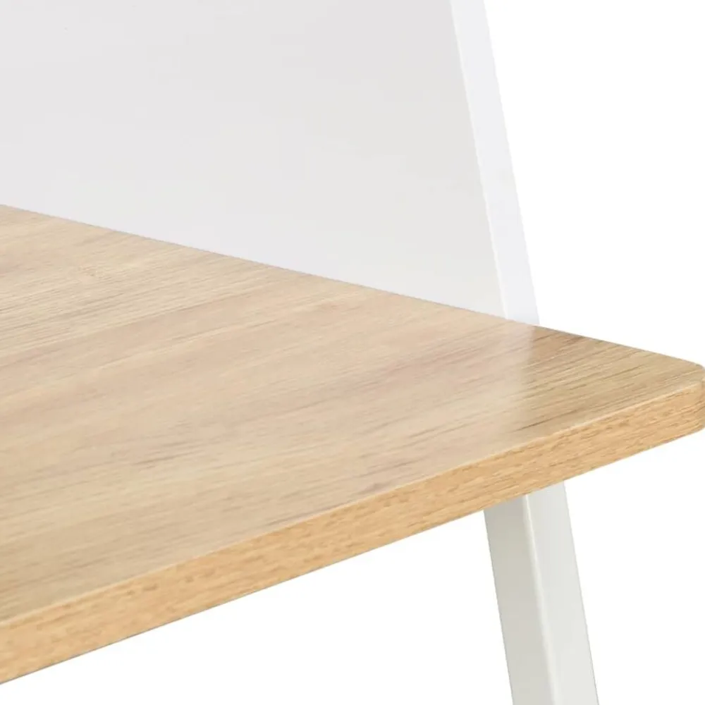 vidaXL Escritorio color roble y blanco 90x60x88 cm Blanco y marrón Outlet