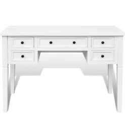vidaXL Escritorio con 5 cajones Blanco