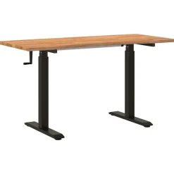 vidaXL Mobiliario De Oficina-Escritorio con almacenamiento Negro y Marrón Claro 140 x 60 cm