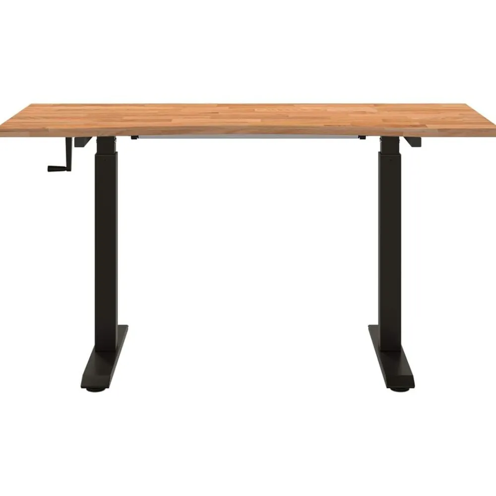vidaXL Mobiliario De Oficina-Escritorio con almacenamiento Negro y Marrón Claro 140 x 60 cm